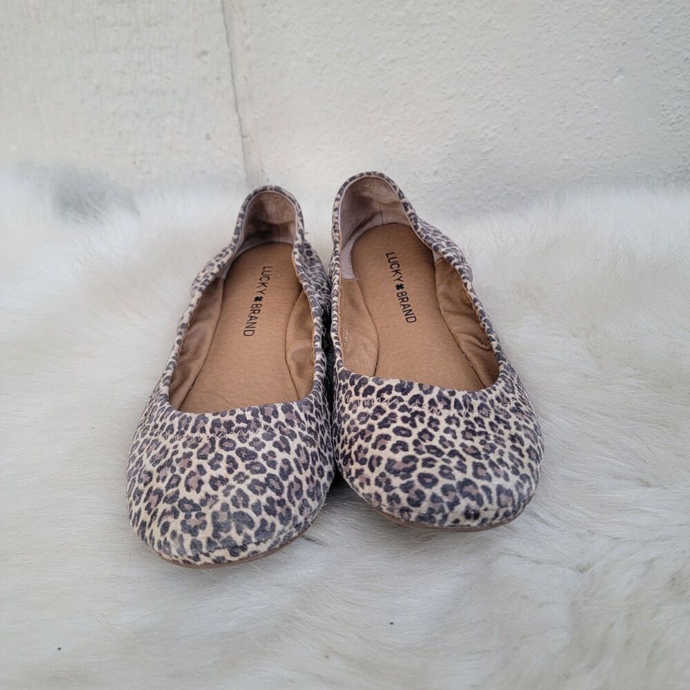 Lucky Brand Shoes Emmie Animal Leopard Print Wmns Sz 6.5 Ballet Flats  Comfort